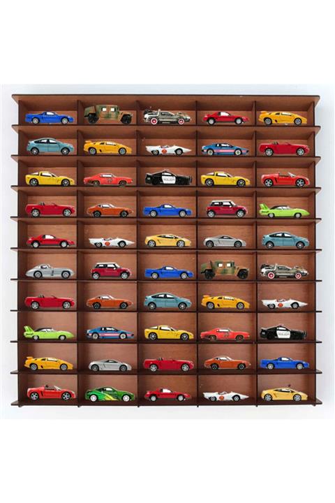 Woodbu 1/64 Hobi Araba Rafı Ceviz Ahşap (mdf)