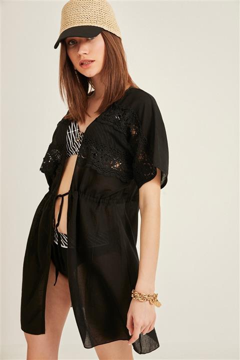 C&City Kadın Pareo Plaj Elbisesi 2007 Siyah