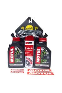 Motul 5100 10w 50 2 Adet Motor Yag ı + Balata Spreyi + Rebbex Baff + Stiker