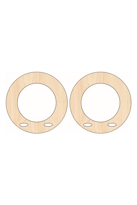 saray lazer Ahşap Çanta Kulp Model 39 - 15x15 - Akçaağaç - 24 Çift