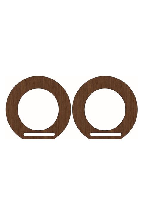 saray lazer Toptan Ahşap Çanta Kulp Model 43 - 15x15 - Hisar Ceviz - 24 Çift