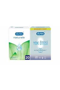 Durex Prezervatif Naturals 20 Li + Yok Ötesi Ultra Kaygan 20 Li