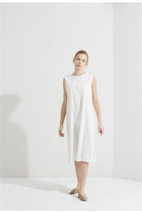 liolle Geniş Askılı %100 Pamuk Midi Boy Beyaz Kombinezon