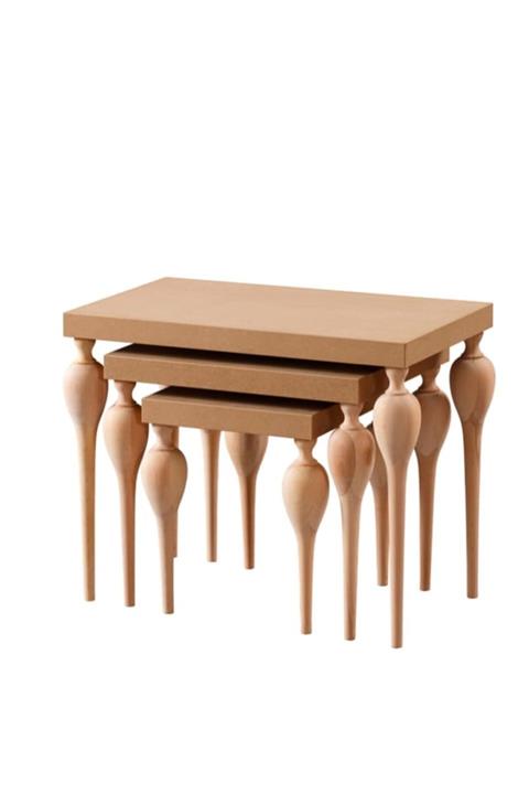 CMF AKSESUAR Üçlü Ham Zigon Sehpa