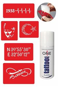 ONE SPRAY TATTOO Türkiye Dövme Seti Dark Blue Sprey ve 5 Desen 7704025