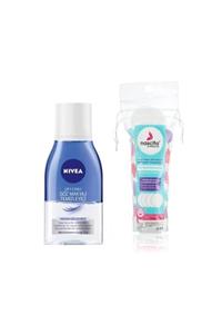 Nivea Nıvea Make Up Expert Çift Bazlı Göz Makyaj Temizleyici 125 ml + Nascita Pamuk Disk