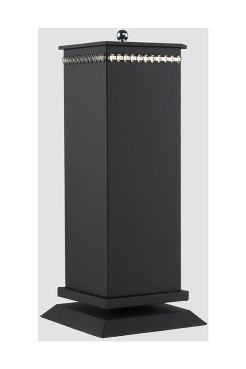 Aydın Decor Yeni Deri 360° Dönen Tırnaklı Siyah Kolye-bileklik-tesbih Standı