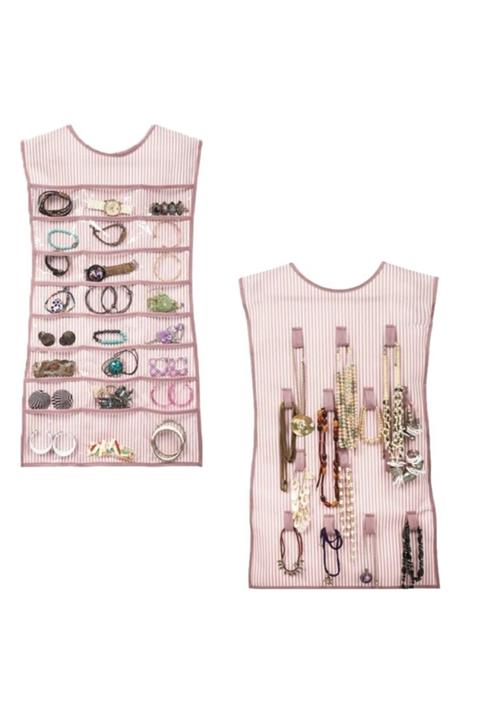 mohenco Pembe Çizgili Elbise Şeklinde Çift Taraflı Takı Organizeri