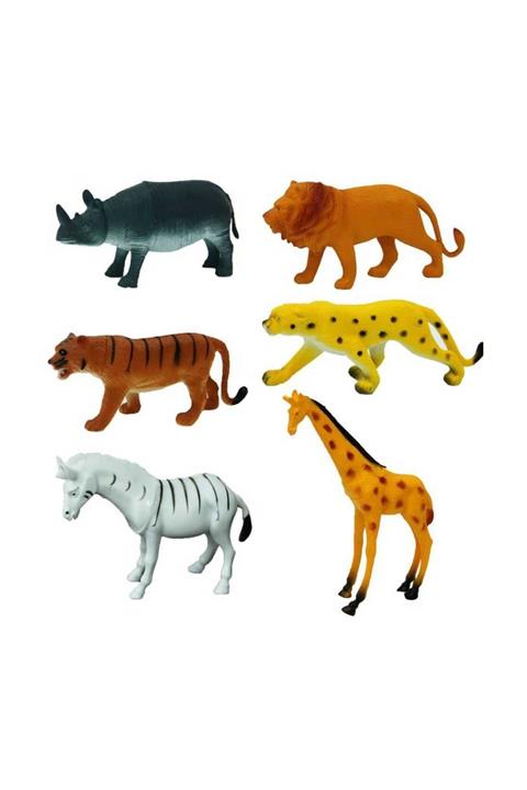 Crazoo Vahşi Hayvanlar Poşetli 6'lı Hayvan Oyun Seti