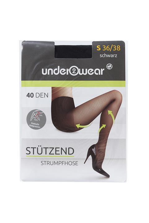 Underwear Destekli Külotlu Ince Çorap 40 Den, Siyah, 36/38 36/38 Beden