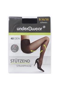 Underwear Destekli Külotlu Ince Çorap 40 Den, Siyah, 36/38 36/38 Beden