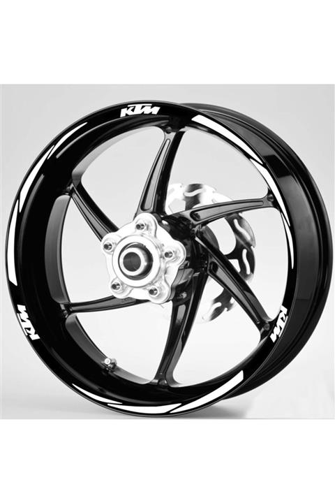 Çınar Extreme Beyaz Ktm Yazılı 3 Parçalı Reflektif Beyaz [gri] Ktm Jant Şeridi Sticker