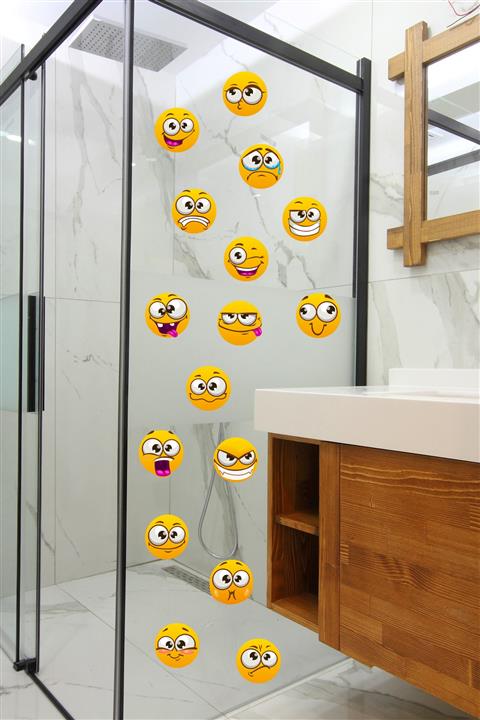 DreamWallArt Komik Suratlar Emoji Duşakabin Kapı Duvar Dolap Sticker