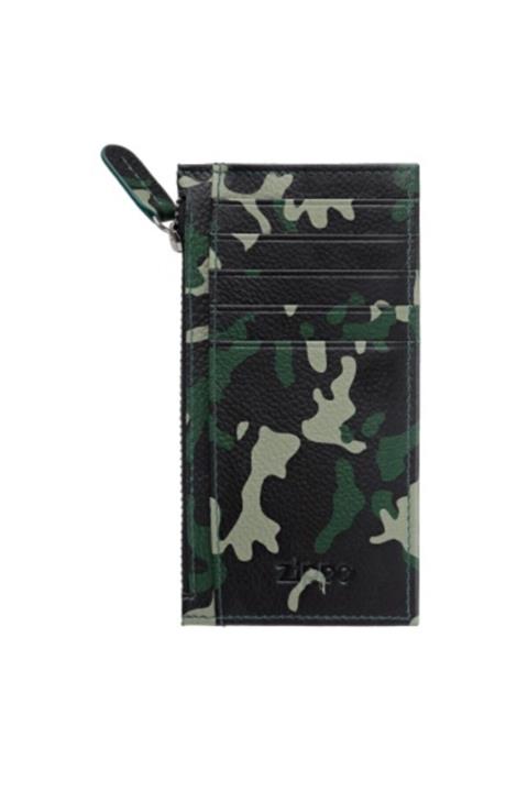 Zippo Unisex Yeşil Fermuarlı Deri Kartlık