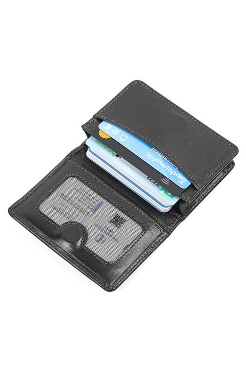 Miracle Unisex Hakiki Deri Siyah Kredi Kartlık Cüzdan Efkay0029