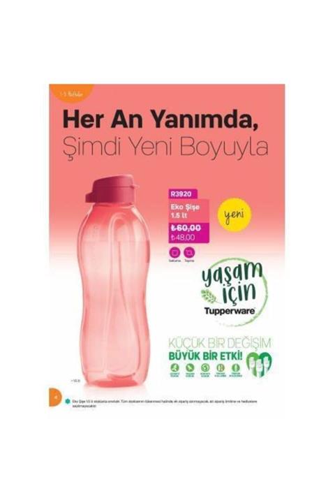 Tupperware Kırmızı Eko Şişe 1,5 Lt