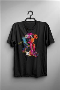 GrafikModa Unisex Siyah Basketbol Grafik Baskı Tshirt