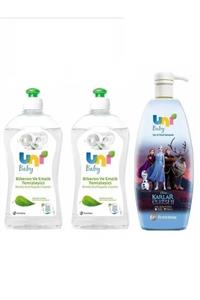 Uni Baby Frozen Şampuan 700 ml Bitkisel Biberon Emzik Temizleyici 500 ml*2