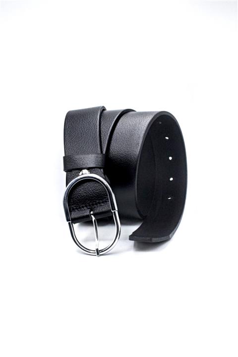 Livize Hakiki Manda Derisi Kadın Kemeri 4cm Siyah