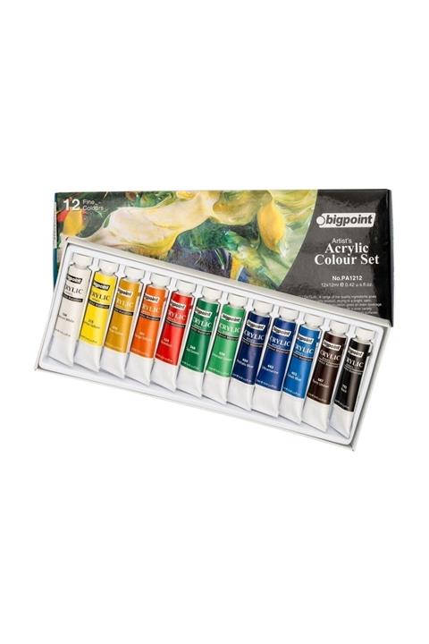 Bigpoint Akrilik Boya Seti 12 ml Tüp X 12 Renk