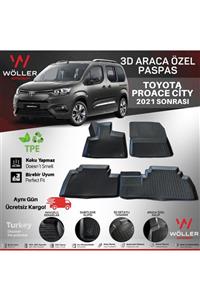 wöller Toyota Proace City 2021 Sonrası Uyumlu 3d Havuzlu Paspas