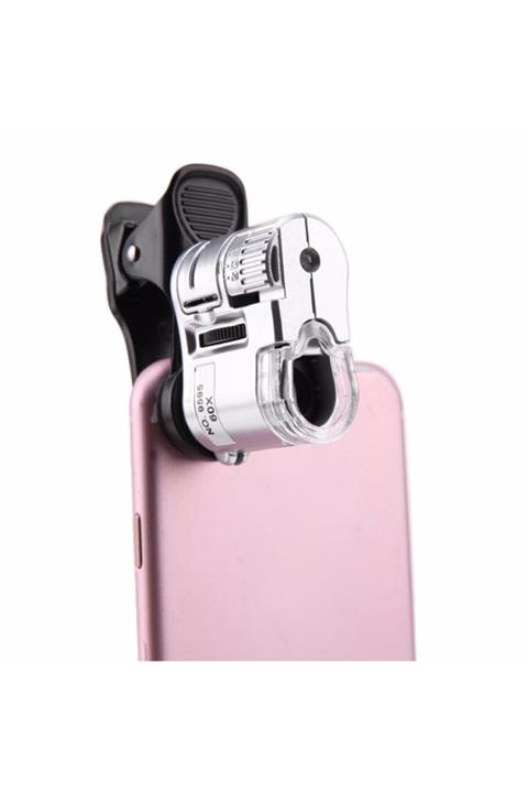 Makro Optik 60x Cep Telefonuna Takılabilir Cep Mikroskobu