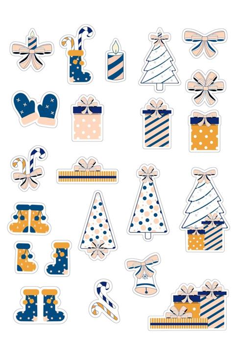 Alaçatı Art Boutiqe Yılbaşı Temalı Sticker Seti 22 Adet