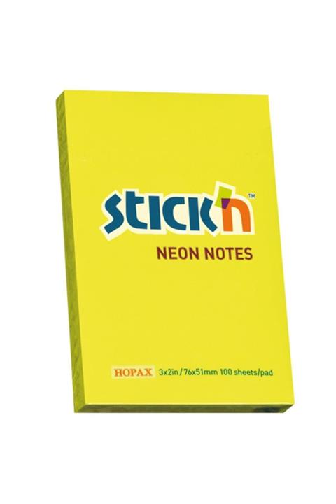 Gıpta Hopax Stickn Yapışkanlı Not Kağıdı 100 Yaprak 76x51 Mm Fosforlu Sarı (12 Koçan)