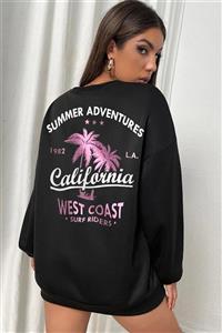 Millionaire Kadın Siyah California Oversize Sweatshirt