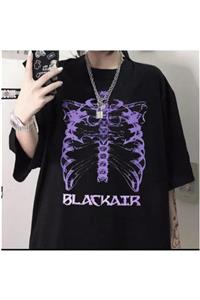 Köstebek Blackair Rib Cage Siyah Unisex T-shirt