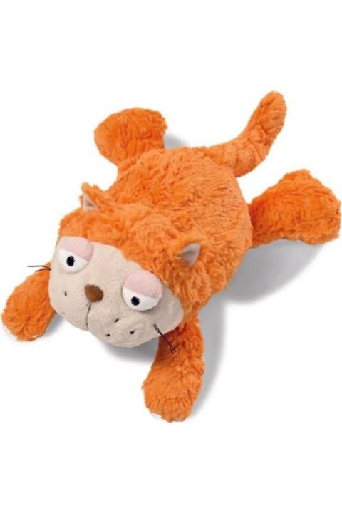 NİCİ Pelüş Yatan Turuncu Aç Kedi 20 Cm