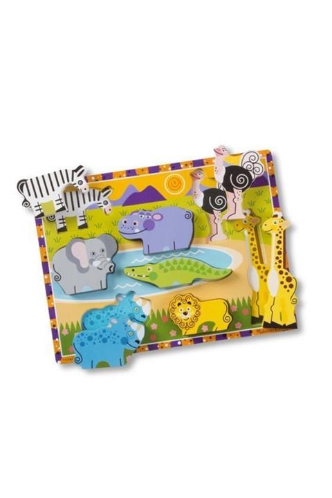 Melissa & Doug Safari Ahşap Tombul Yapboz (8 Parça)
