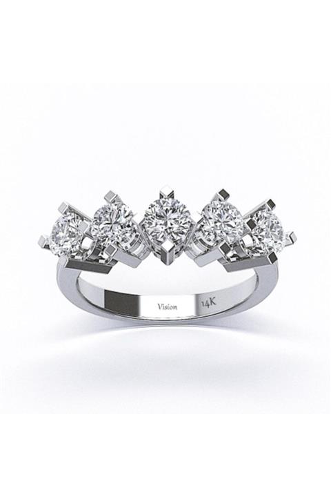 Vision Pırlanta 14 Ayar Swarovski Taşlı 5 Taş Yüzük