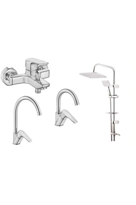 Eca Niobe Banyo +kuğu Lavabo + Evye Bataryası + Modamix Roma Tepe Duş Seti