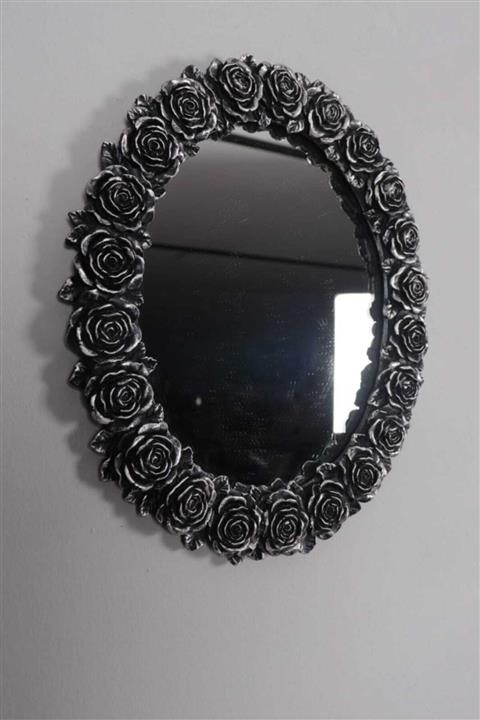 MuratogluHome Üçlü Dekoratif Ayna Gümüş Eskitme Etrafı Gül Desenli Duvar Obje