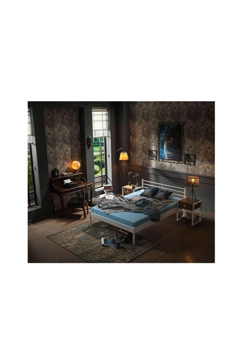 Vivense Unimet Manyas S Çift Kişilik Metal Karyola Beyaz 160x200