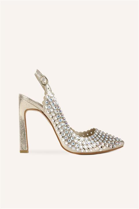 MARCATELLI Altın Russel Topuklu Ayakkabı