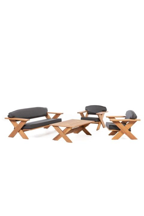 CLK Garden Milano Iroko Bahçe Mobilya Takımı (siyah)