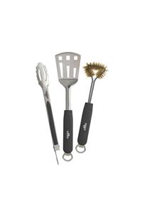 Napoleon Üçlü Set - Spatula, Maşa, Temizleme Fırçası Paslanmaz Çelik