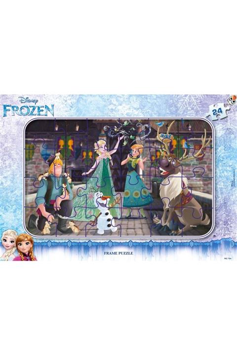 YıldızDükkan Frozen Karlar Ülkesi Anna Ve Elsa Frame 24 Parça Çocuk Puzzle Oyun Seti