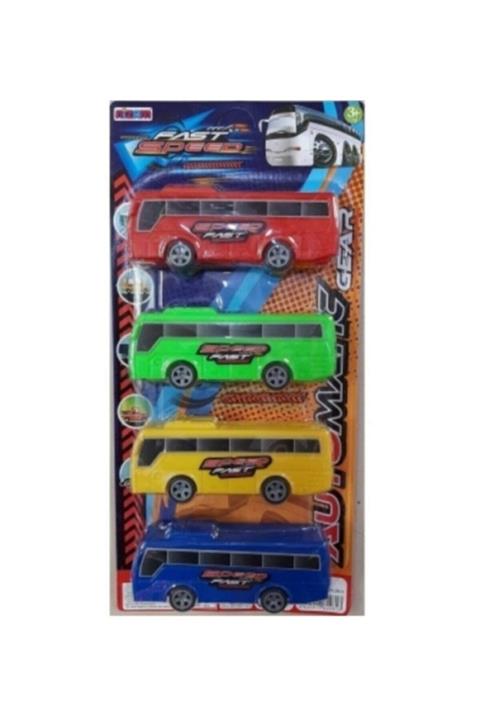 Nizam Oyuncak Renkli Otöbüs Seti 4'lü