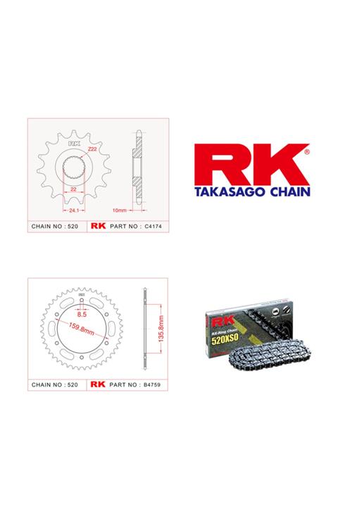 RK Bmw F 650 Gs Dakar X-ring Zincir Dişli Set 520 Xso-16/47t(1999-2007)