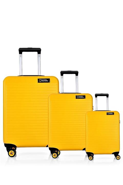 NATIONAL GEOGRAPHIC N-2002 Abs 3'lü Valiz Seti - Sarı