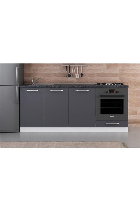 Minar 200 Cm Mutfak Dolabı Beyaz Antrasit 200-a6-alt Modül