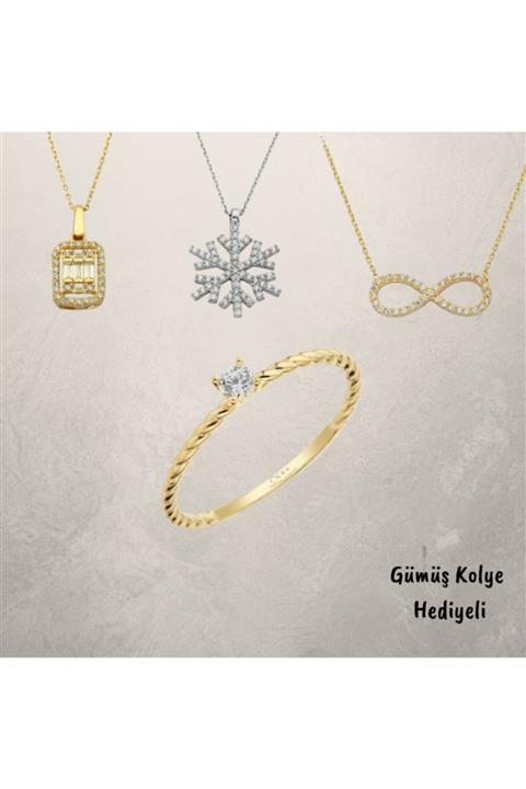 ÇGK KUYUMCULUK Ince Tektaş Altın Yüzük