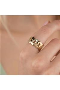 ELEF JEWELLERY Zincir Formlu 14 Ayar Altın Yüzük Sarı 19