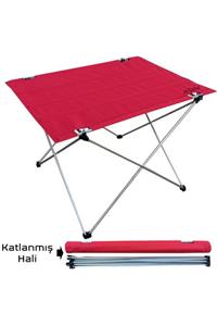 elifeoutdoor 54001 Argeus Katlanabilir Alüminyum Masa /kırmızı