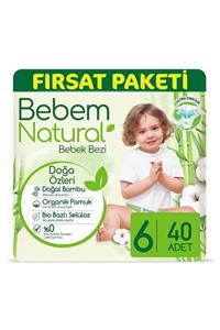 Bebem Natural Bebek Bezi 6 Beden Ekstra Large 40 Adet