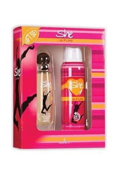 She Fun Edt 50 Ml Kadın Parfüm 150 Ml Deodorant Seti