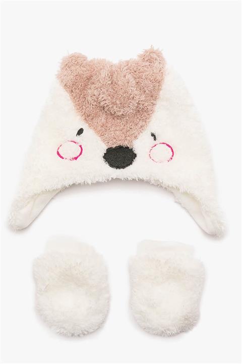 Koton Ekru Kız Bebek Bere & Eldiven